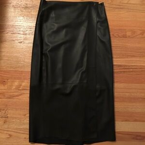 Vince leather wrap skirt